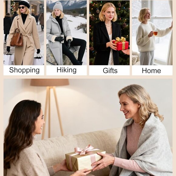 Wool Socks for Women, Winter Warm Stocking Stuffers Gifts for Women Cabin Crew H - Picture 6 of 7